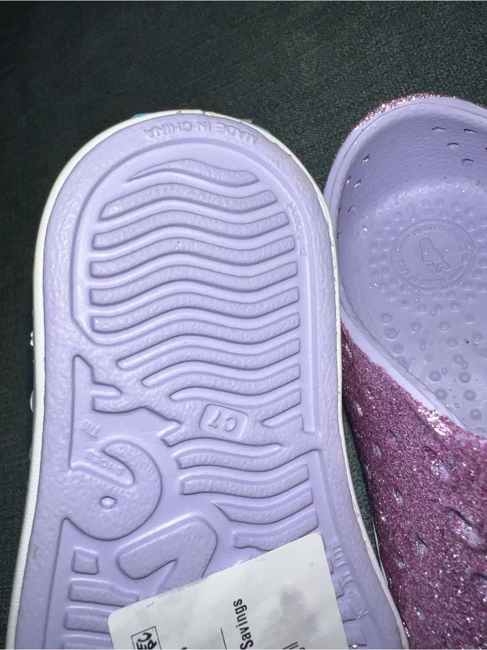 Native Shoes Kids Glitter Slip-On Water Shoes - Purple